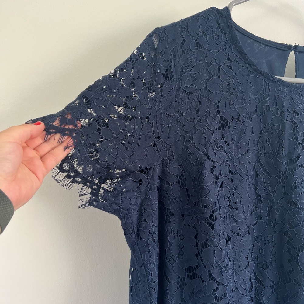 Size 16 JD Williams Navy Lace Occasion Dress - Picture 2 of 6